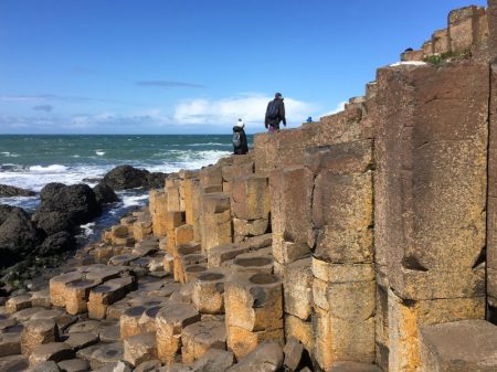 Giants Causeway, Ireland Giants Causeway climbing on stone columns