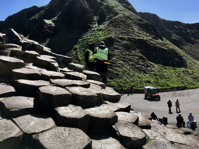 Giants Causeway dark basalt columns