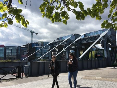 Walking along Liffey, Dublin