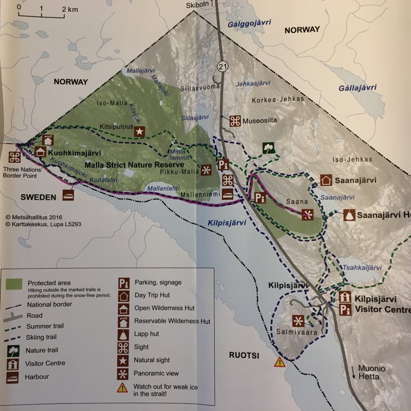 Kilpisjärvi hiking map Kilpisjärvi hiking map