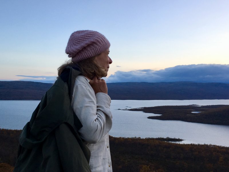 Leena Valkeapää in Lapland nature Leena Valkeapää in Lapland nature
