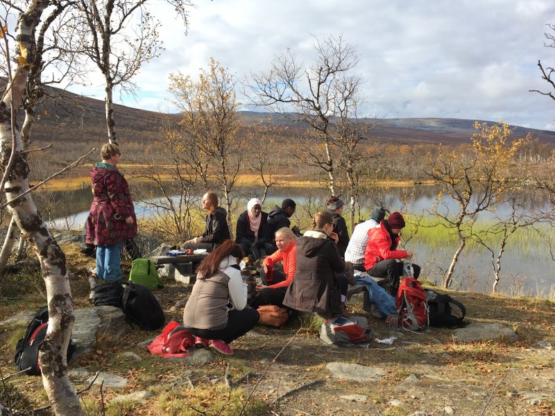 Students from all over the world enjoying Arctic nature Students from all over the world enjoying Arctic nature