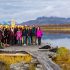 Visiting the three nations border point, Lapland