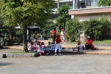 Children playing baseball Tokyo children sports team