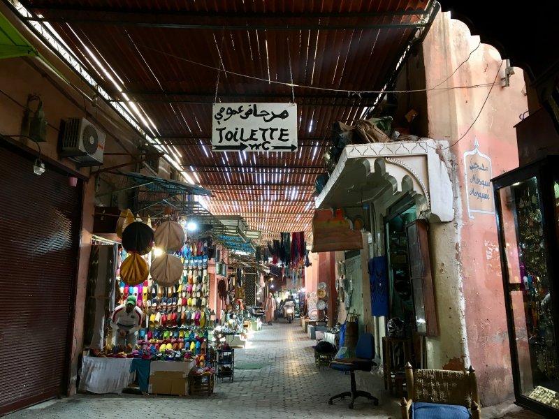 Alley in the souks of Marrakech