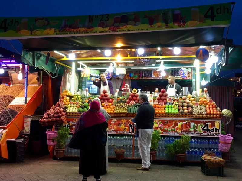 Evening fruit stalls Evening fruit stalls
