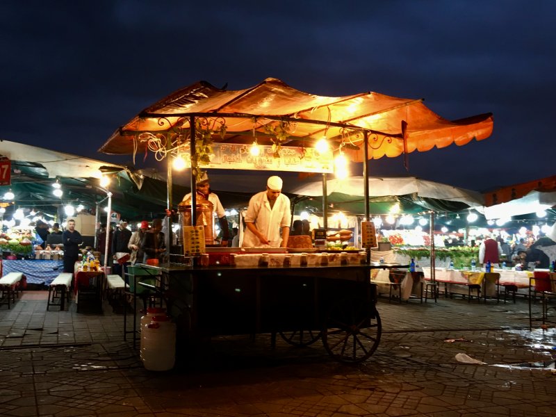 Food stall on the UNESCO listed square of Marrakech Food stall on the UNESCO listed square of Marrakech