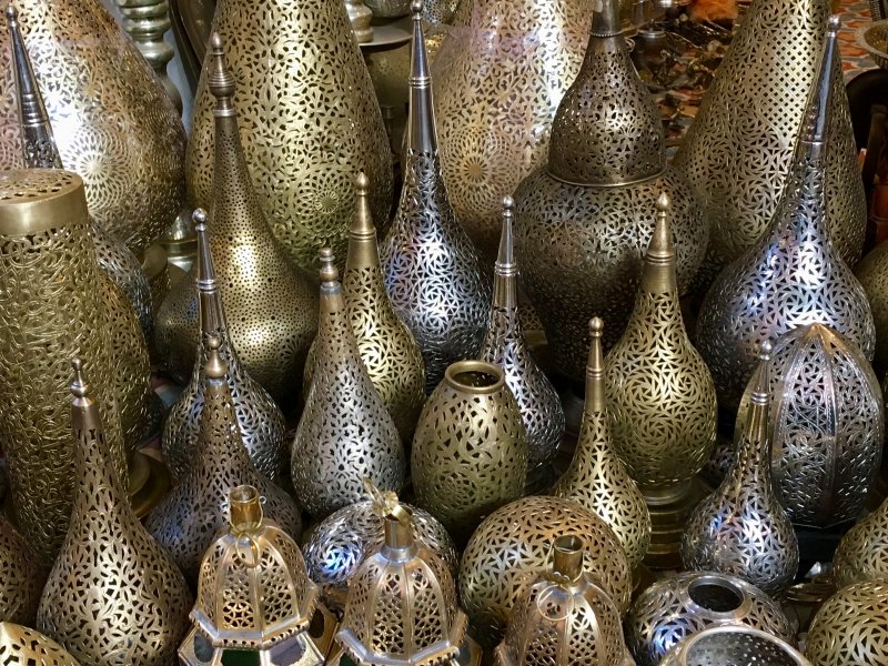Lamps for sale in the souks of Marrakech