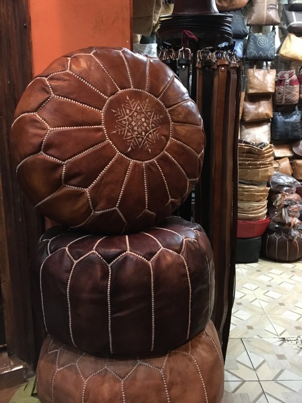 Leather chairs sold in Marrakech