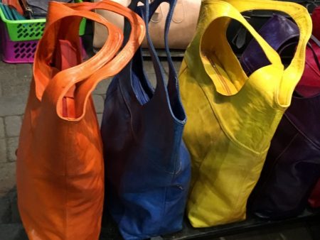 The souks of Marrakech: leather bags
