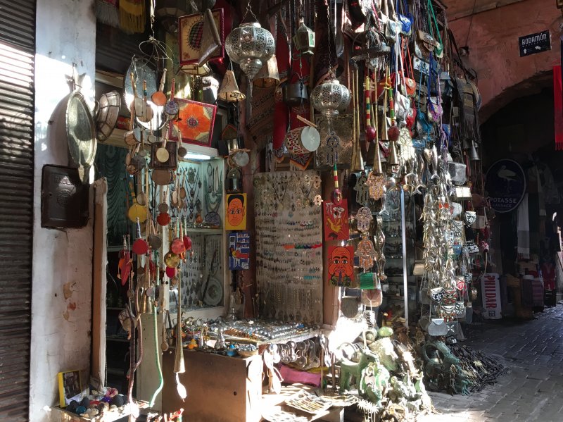 Al stall in the souks of Marrakech
