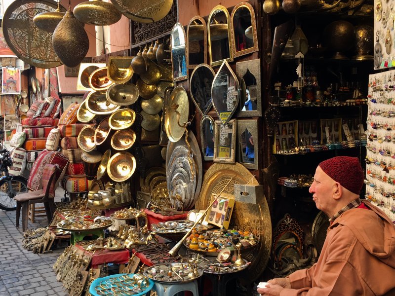 Tradesman in the souks of Marrakech
