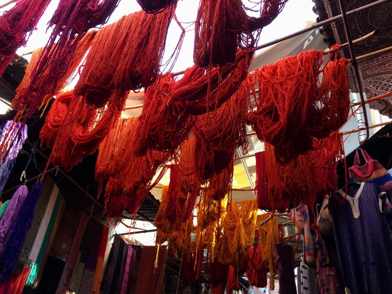 Wool hanging out, Dyers' Souk, Marrakech