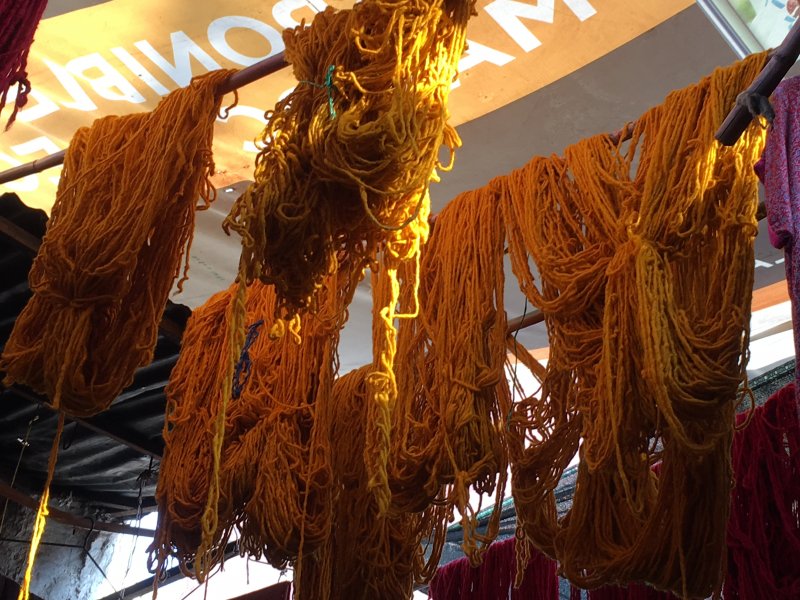 Yarn hanging in the sun, Marrakech souks