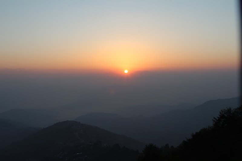 And here comes the sun! Sunrise from Hotel Country Villa Nagarkot