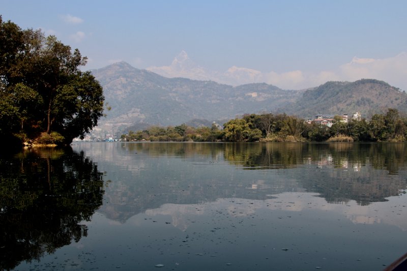 Annapurna reflection on Lake Phewa Annapurna reflection on Lake Phewa