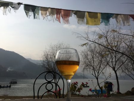 Glass of sweet Nepalese wine