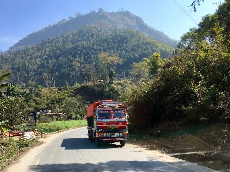 Driving in Nepal: a typical Nepal truck Driving in Nepal: a typical Nepal truck