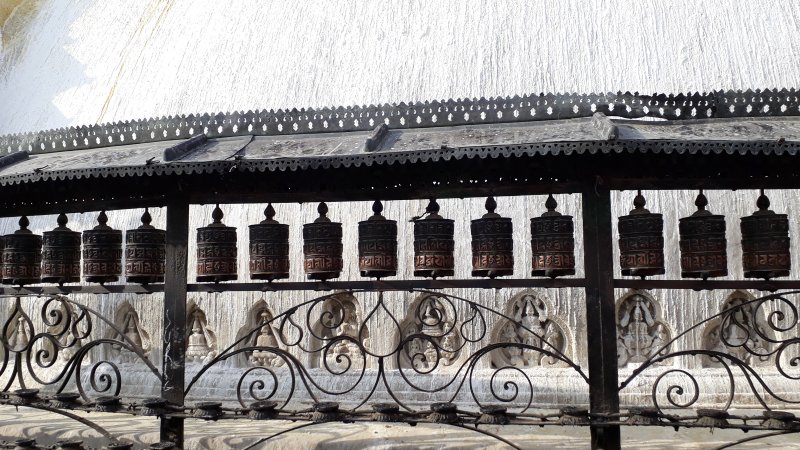Kathmandu Monkey Temple prayer wheels Kathmandu Monkey Temple prayer wheels