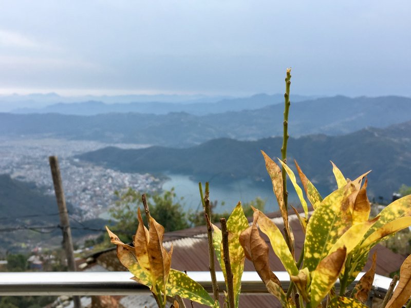 Sarangkot view towards Pokhara Lake Phewa from Sarangkot