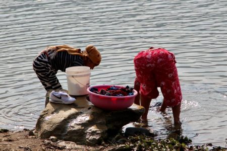 Laundry in Lake Phewa