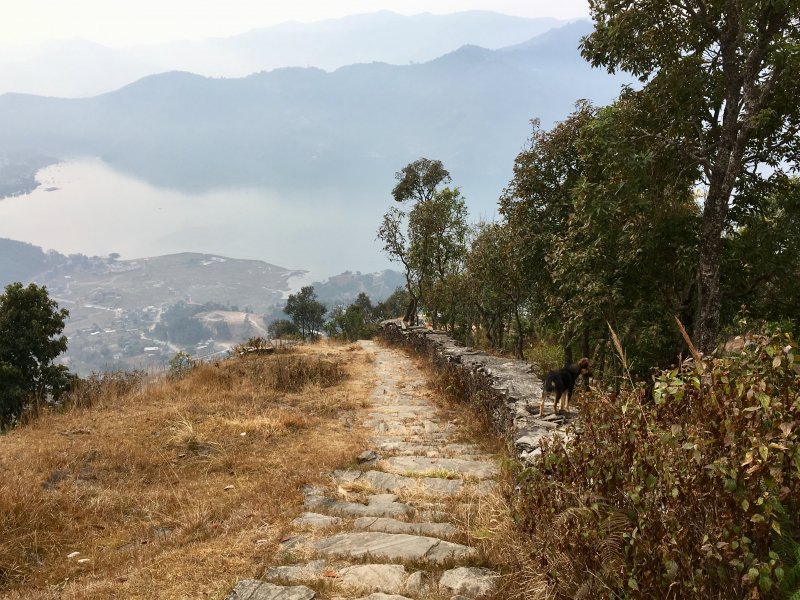Walking path from Sarangkot to lakeside Path Lakeside to Sarangkot