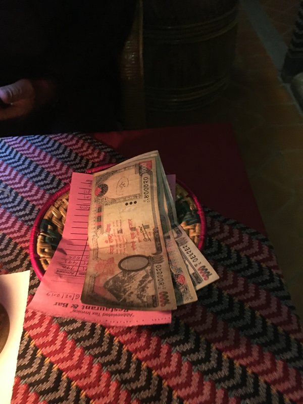 Nepal: paying with cash Paying with cash