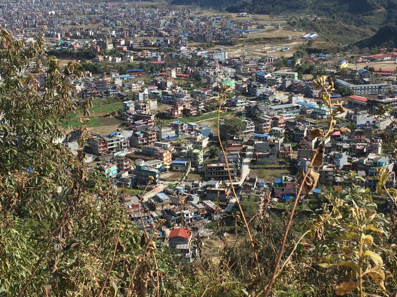 Pokhara settlement seen from the hills Pokhara aerial view