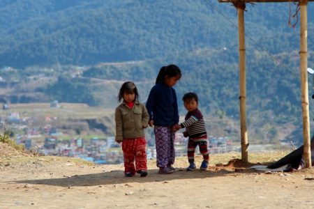 Pokhara children on the hill