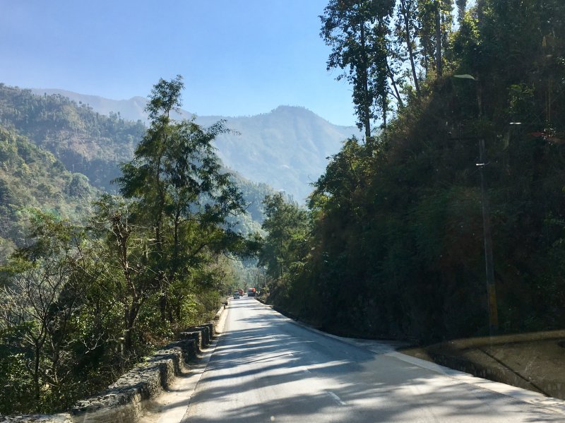 Enjoying highway scenery Road from Pokhara to Kathmandu