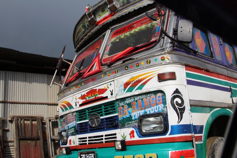 A Nepalese bus Road Kathmandu to Pokhara