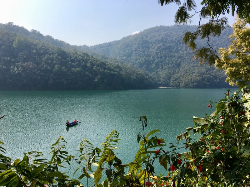 Rowing on Lake Phewa, Pokhara Rowing on Lake Phewa, Pokhara