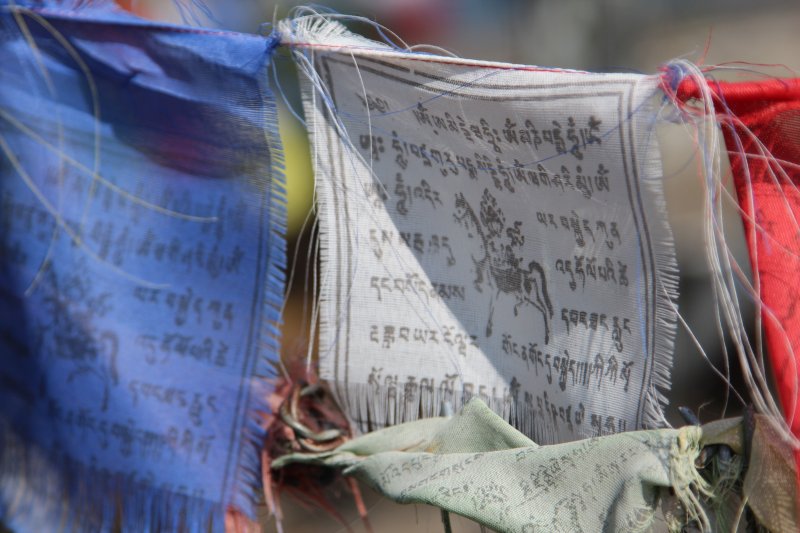 Prayer flags, they exist everywhere in Nepal! Sarangkot Buddhist prayer flags
