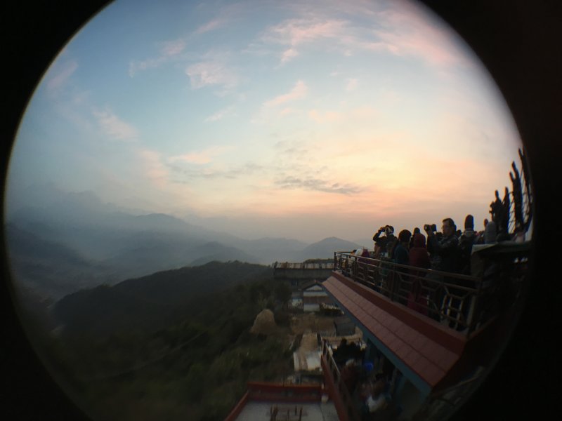 Sarangkot sunrise and pink sky