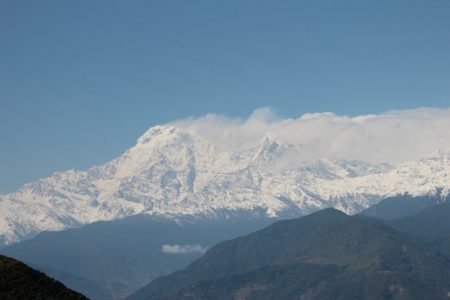 Sarangkot view to the snow-capped Himalayas