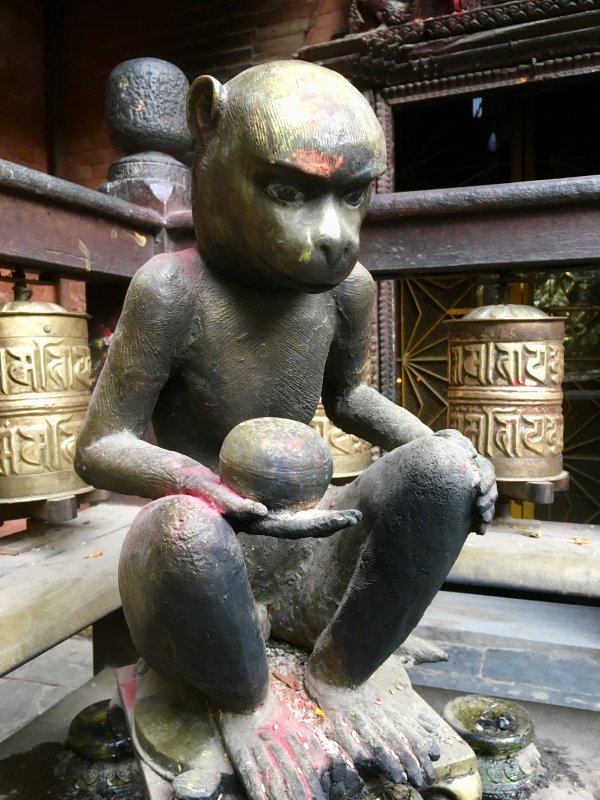 The Golden Temple of Patan, monkey statue
