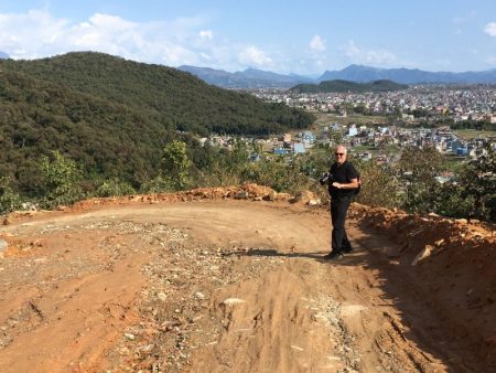 Walk along road from World Peace Stupa to Pokhara