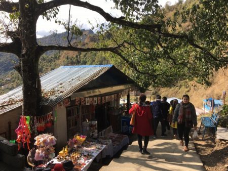 Walking from car park to World Peace Stupa