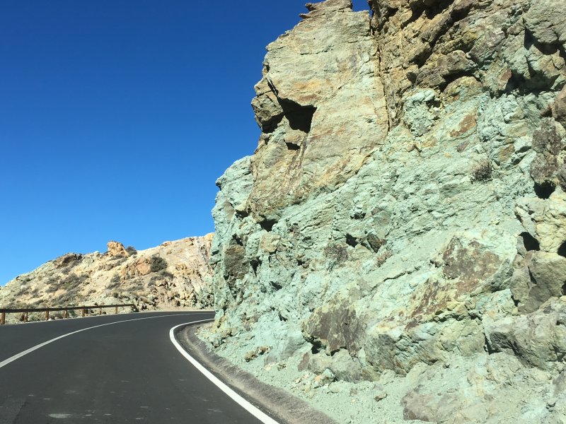 Green rock of Mount Teide National Park Green rock of Mount Teide National Park