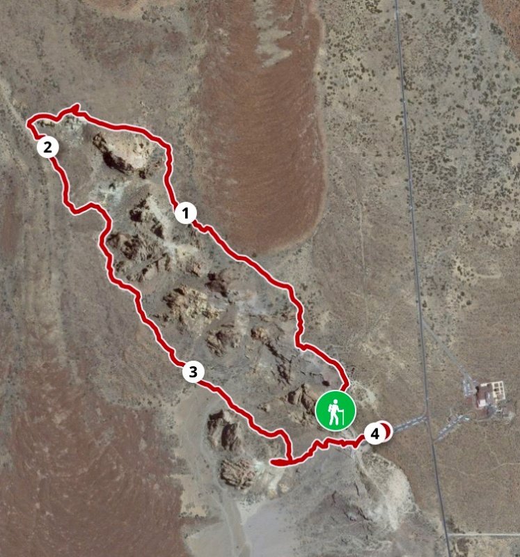 Roques de Garcia hike on the map Roques de Garcia hike map