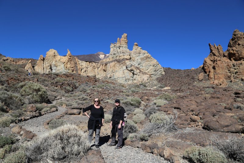 Walking in the moon landscape of Mount Teide National Park Mount Teide National Park lava landscape