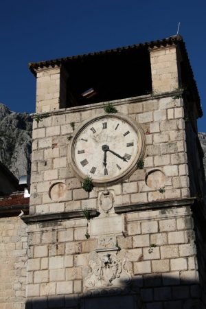 Kotor's old clock tower