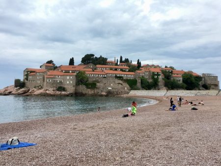 Sveti Stefan and its beach, Montenegro