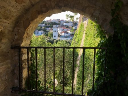 Ulcinj old town wall and city view
