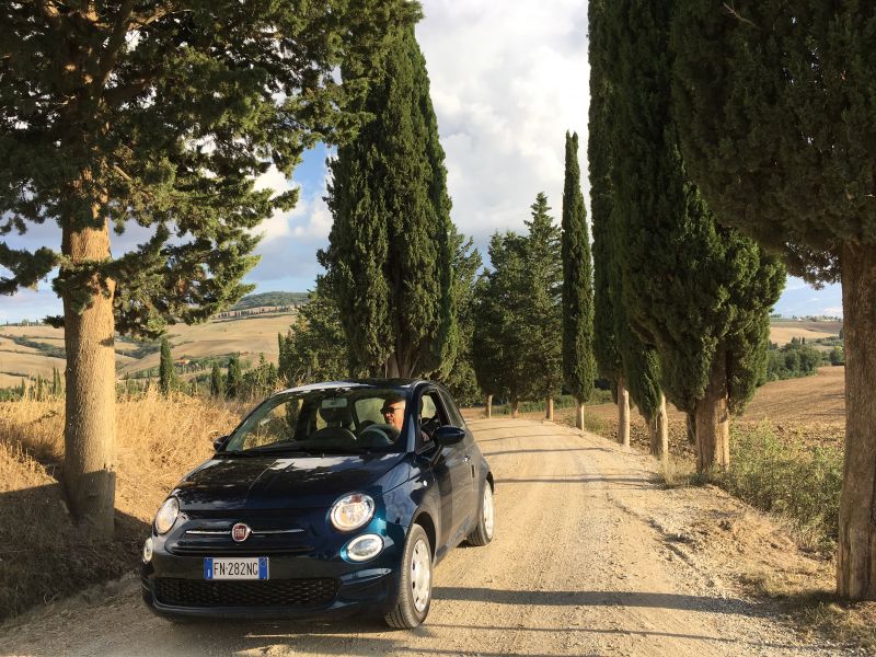 Driving along Tuscan country roads Driving along Tuscan country roads