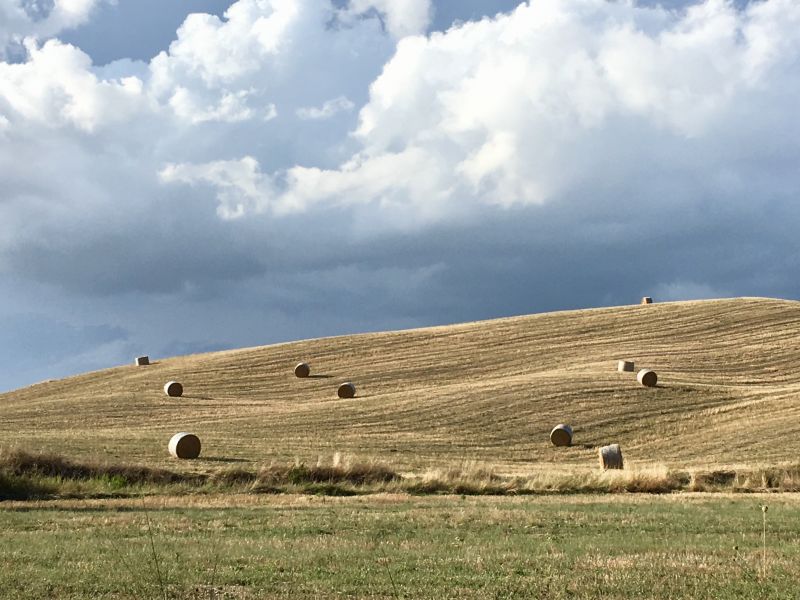 Rolling hills of Tuscany after harvest Fields of Tuscany in September
