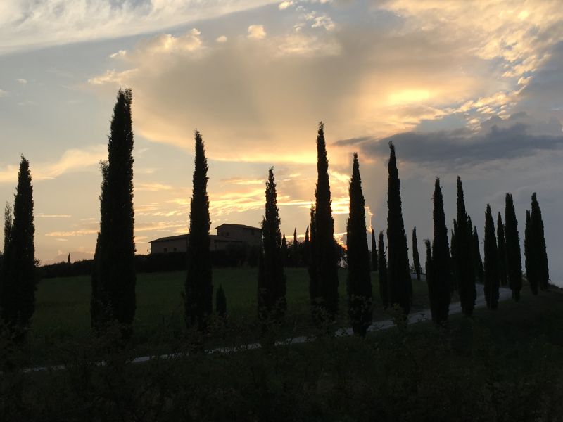 Italy by train and car, evening in Tuscany Italy by train and car, evening in Tuscany