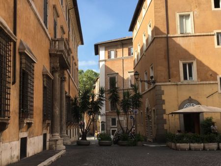Italy by train and car: street in Rome