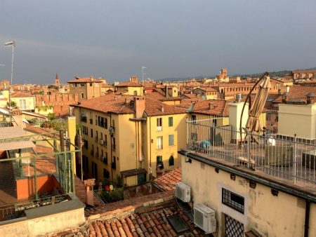 Bologna cityscape from Altana Bologna roof terrace