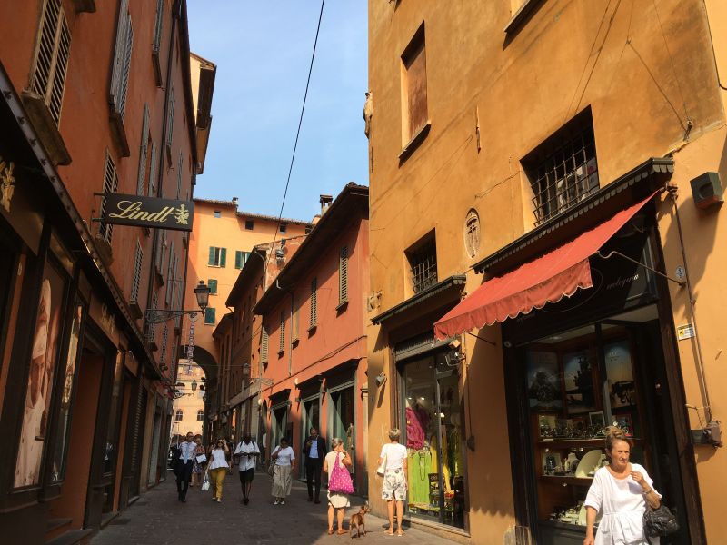One of the narrow Quadrilatero District alleys Narrow streets of Bologna